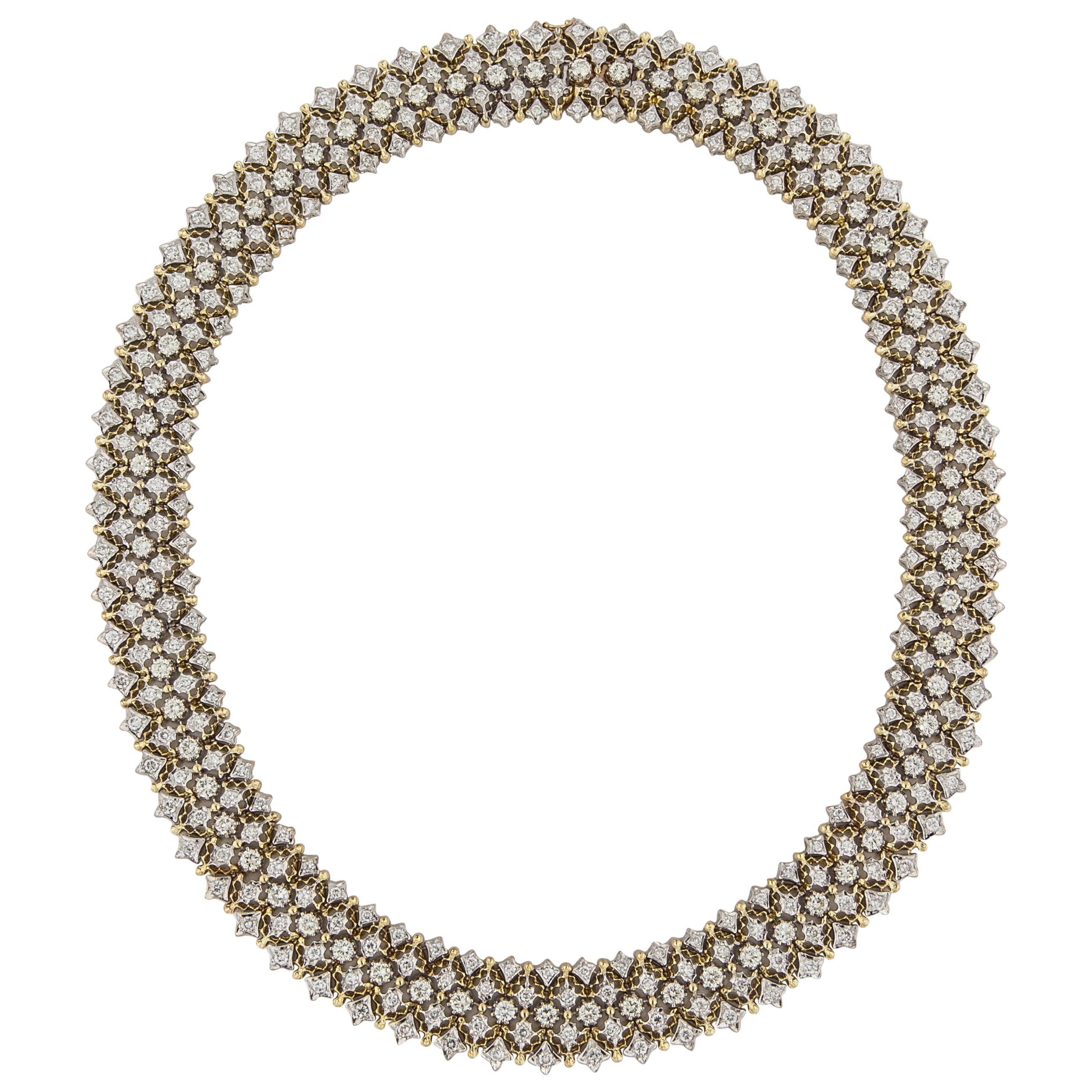 Diamond Collar Necklace in Two-Tone Gold