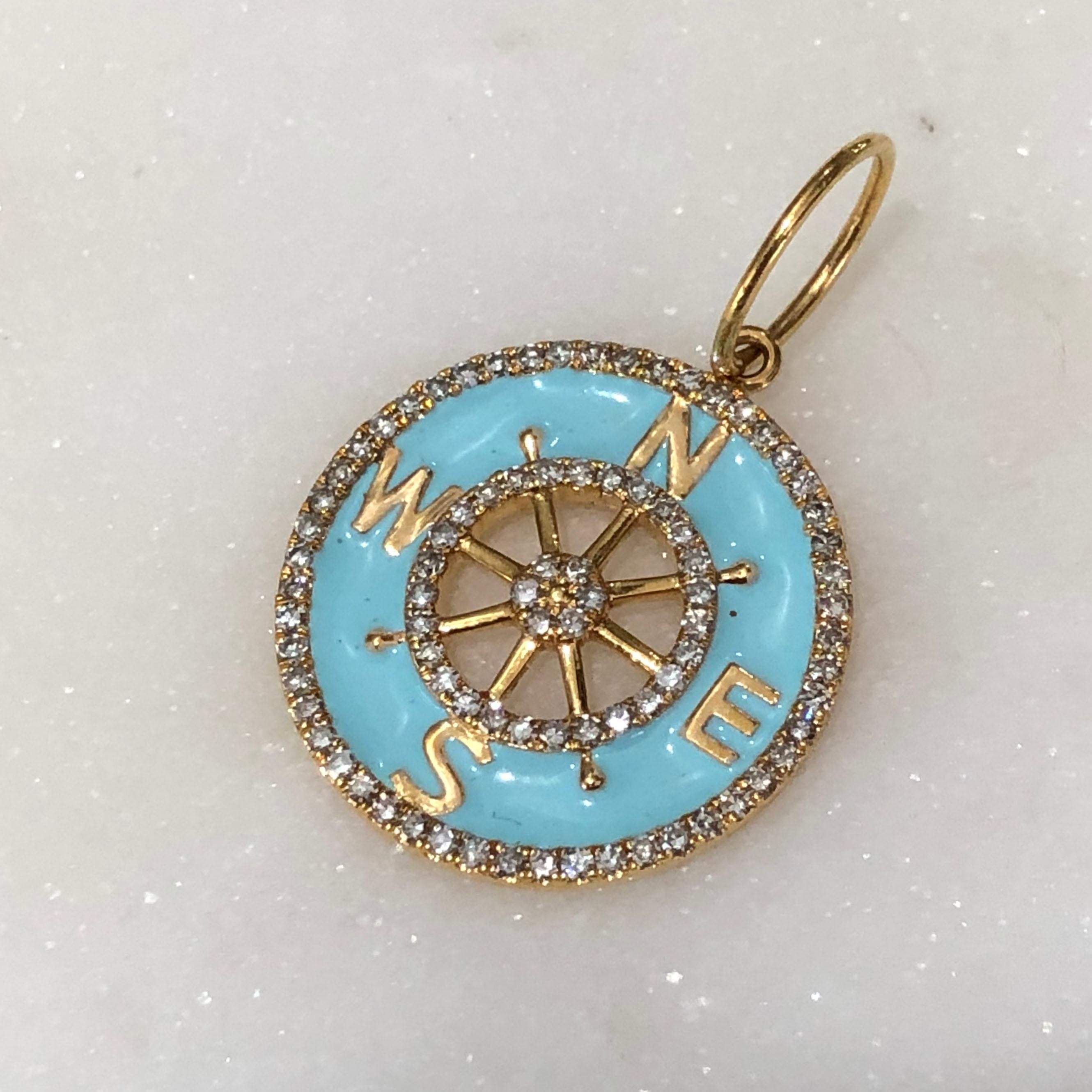 gold compass charm