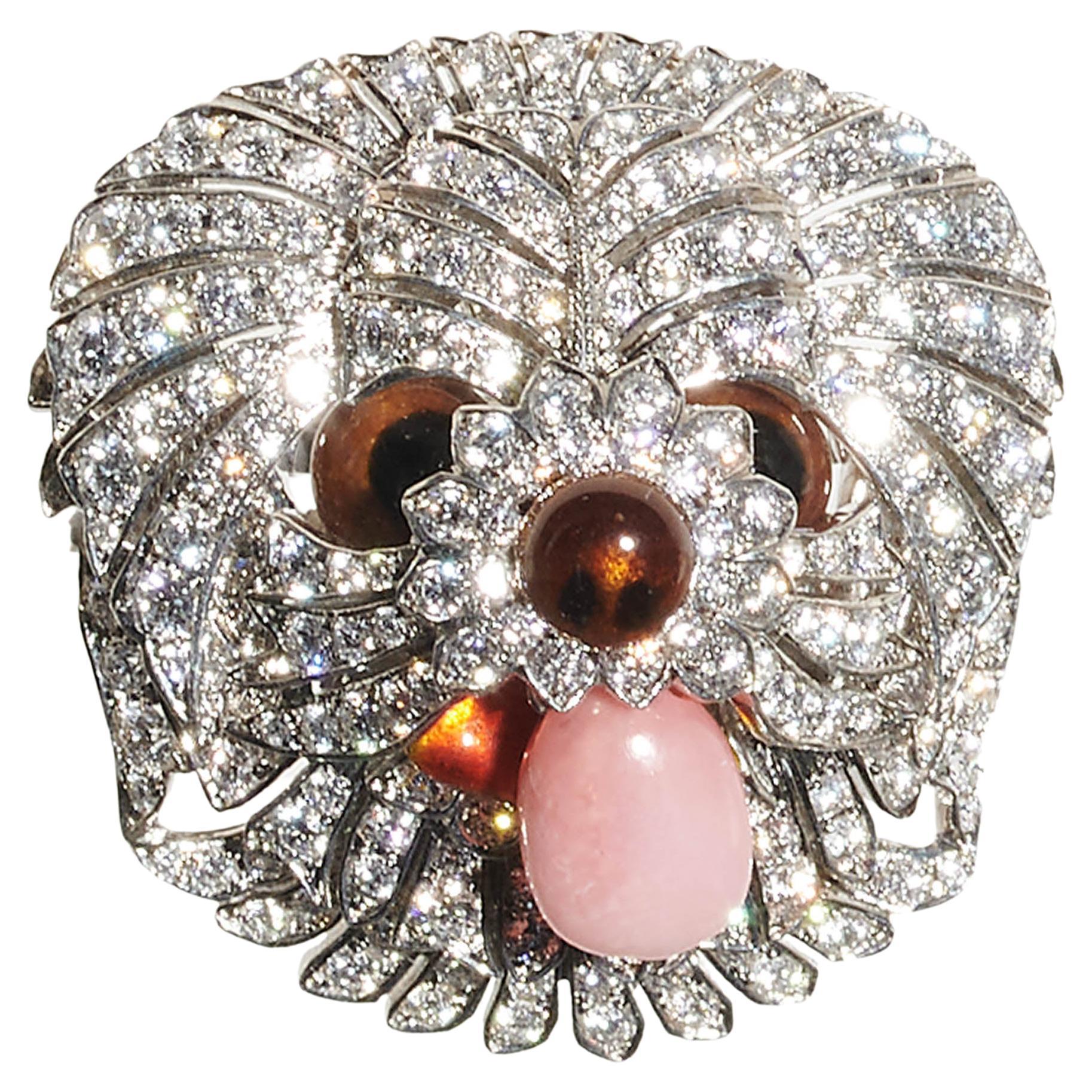 Diamond Pug Dog Ring at 1stDibs