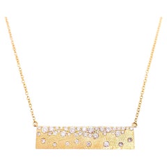 Galaxy Confetti Diamond Bar Necklace 27x6.5mm CUSTOM ORDER 4-5 WEEKS
