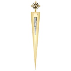 Diamond Contemporary Gold Dagger Earring by ARK Fine Jewelry
