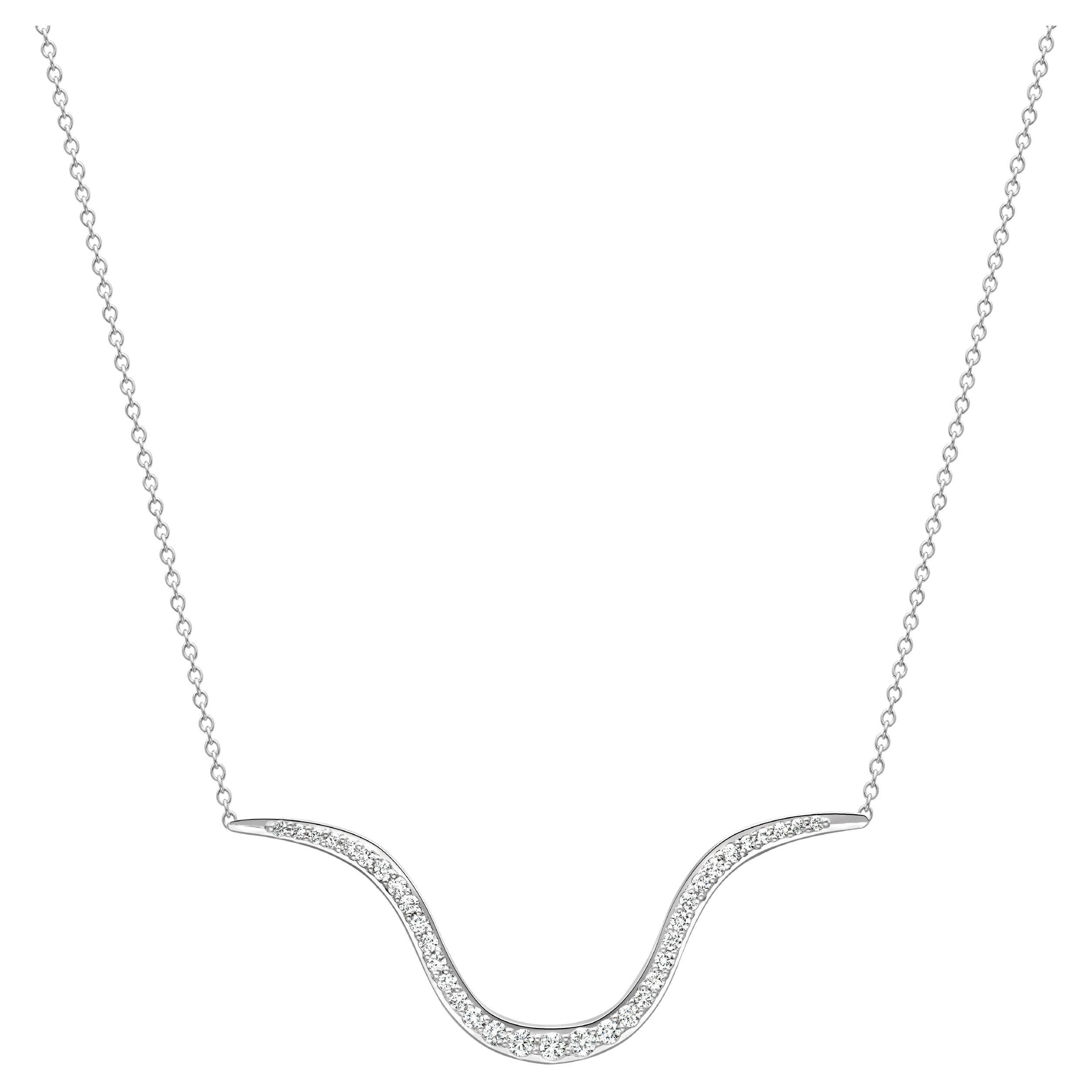 CONTOUR PENDANT White gold with white diamonds by Liv Luttrell