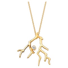 Lilly Hastedt Diamond and Gold Twig Pendant 