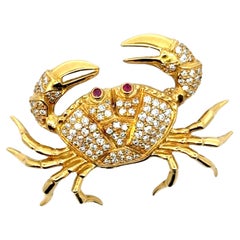 Broche « crabe » en diamants