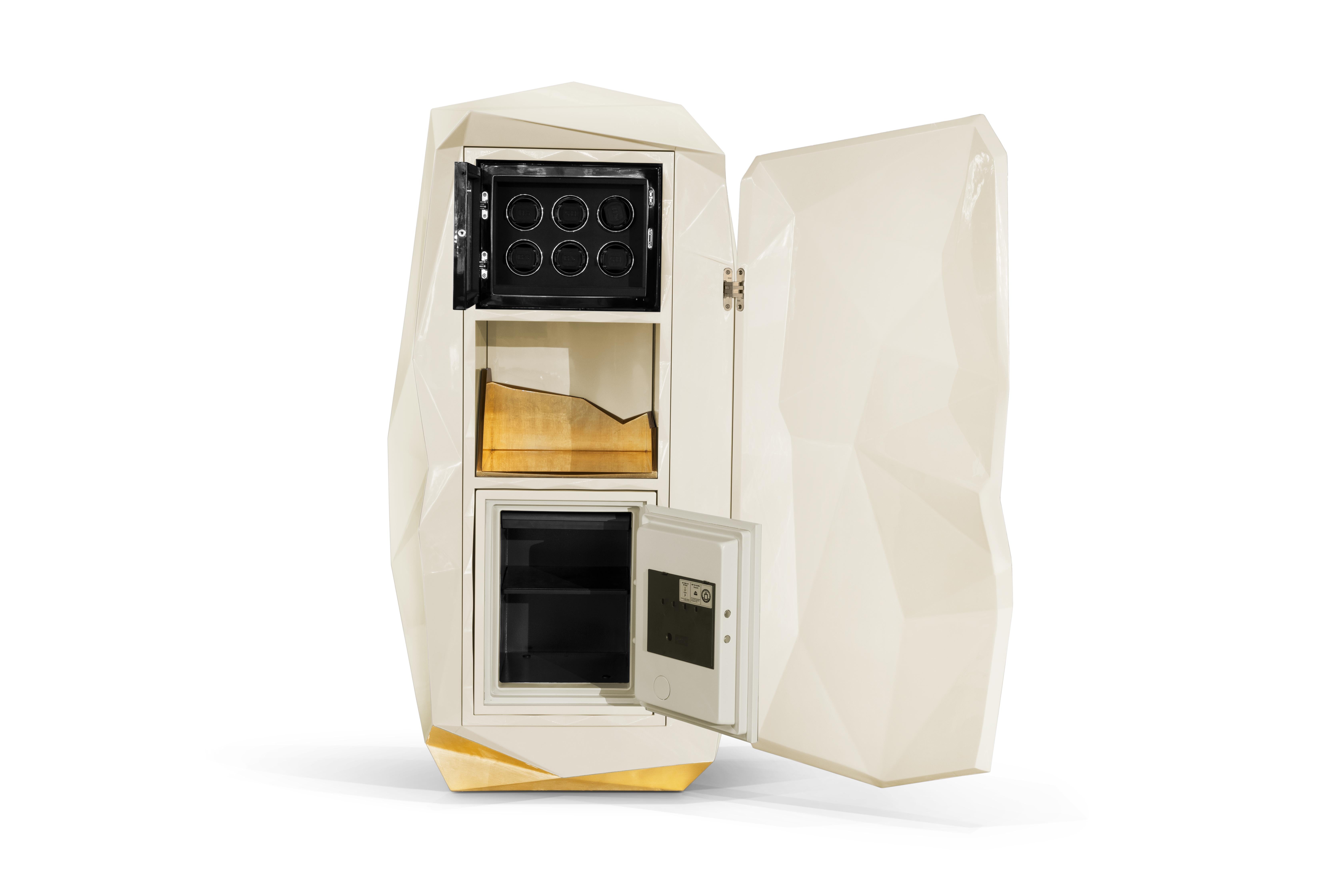 Elevate your security in style with the Diamond Cream Luxury Safe—a masterpiece that redefines the iconic diamond shape in a modern design context. Inspired by architectural contemplation, it showcases stunning faceted lines that merge form and