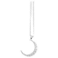 Diamond Crescent Moon Pendant Necklace