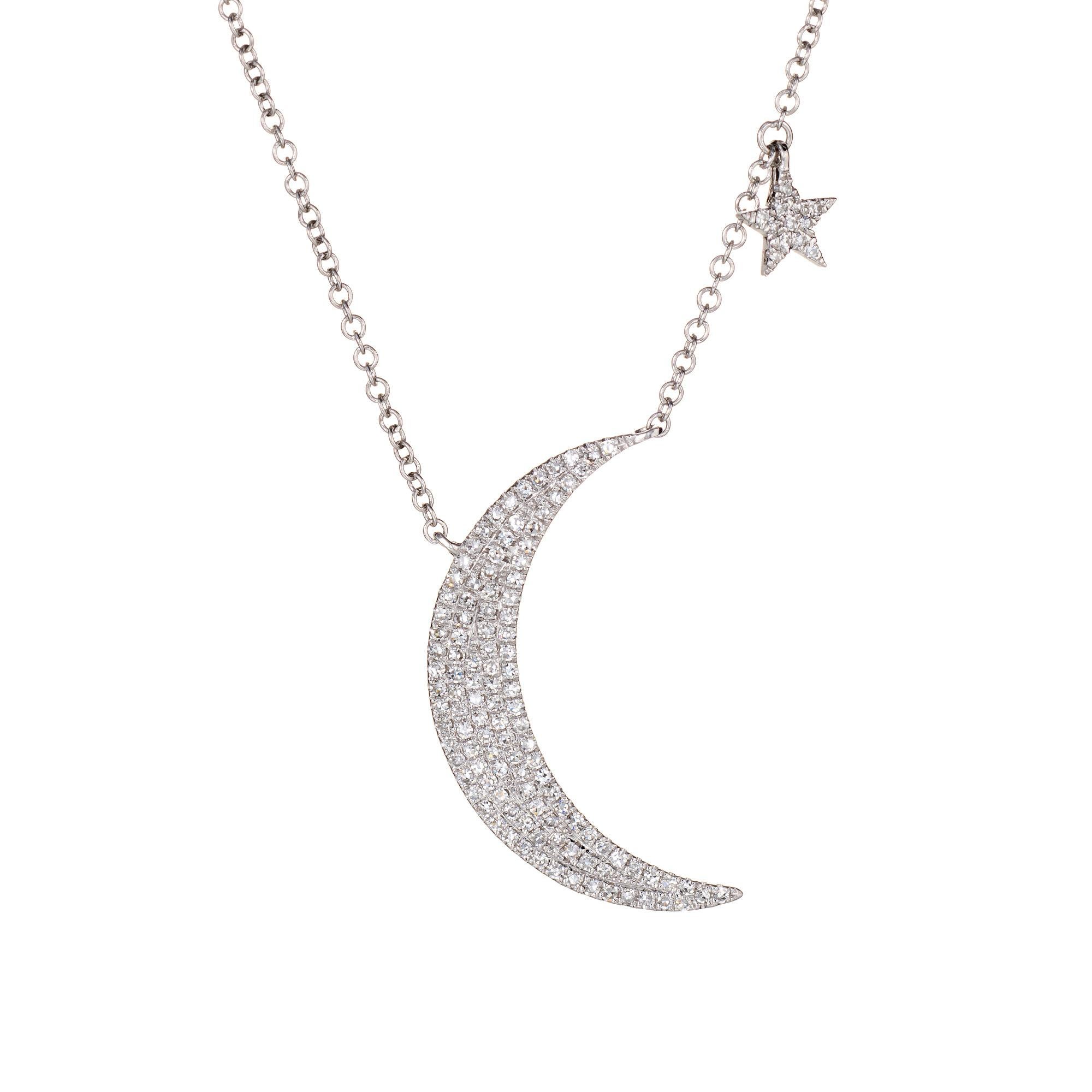 diamond moon and star necklace