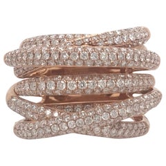Anillo de diamantes en cruz 2,37 quilates Oro rosa de 18 quilates