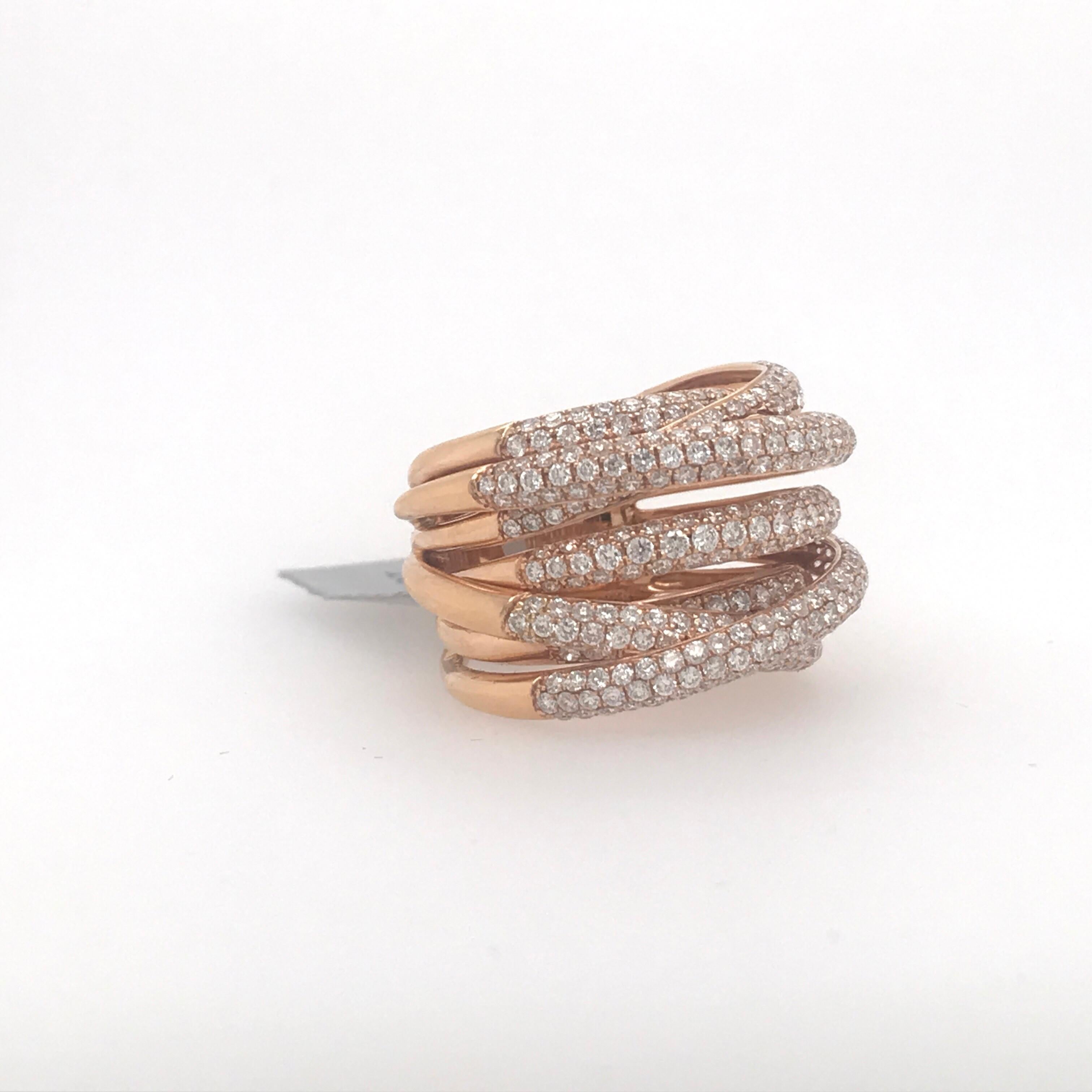 rose gold criss cross ring
