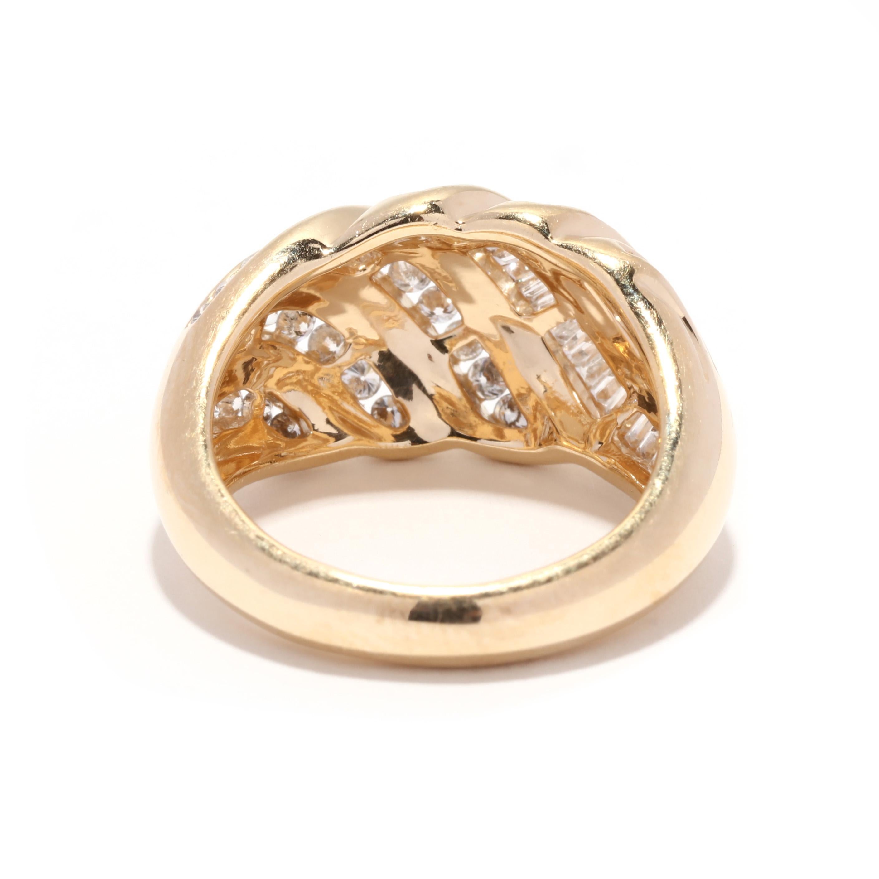 croissant ring with diamonds