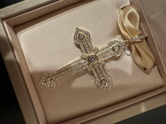 Diamond Cross 14KT yellow gold 2.5 inches long 2ct diamonds large cross VS dia