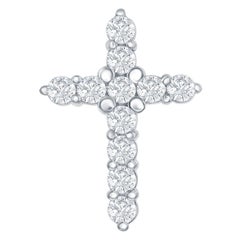 Diamond Cross White Gold Pendant Necklace