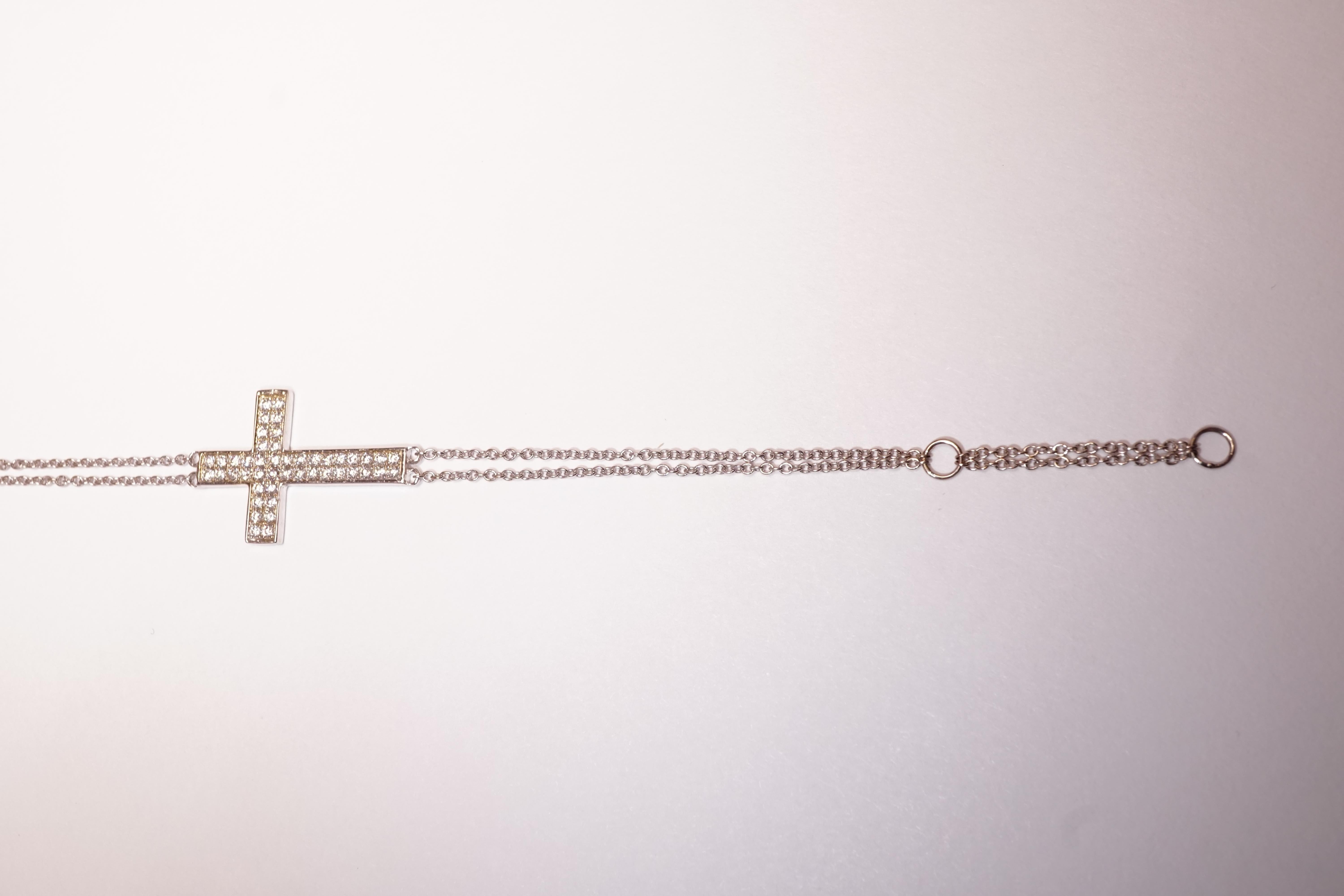 white gold cross bracelet