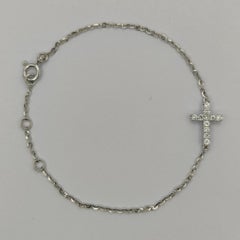 Diamond Cross Bracelet in 18K White Gold
