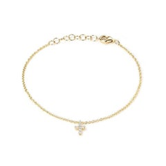 Pulsera de oro amarillo de 14 quilates con Cruz de Diamantes