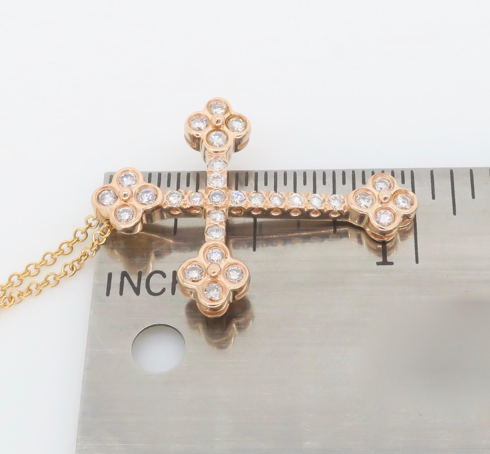 Diamond Cross Crafted in 14k Rose Gold 3