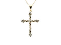 Collier Croix Crucifix en diamant Mined .25ct Yellow Gold