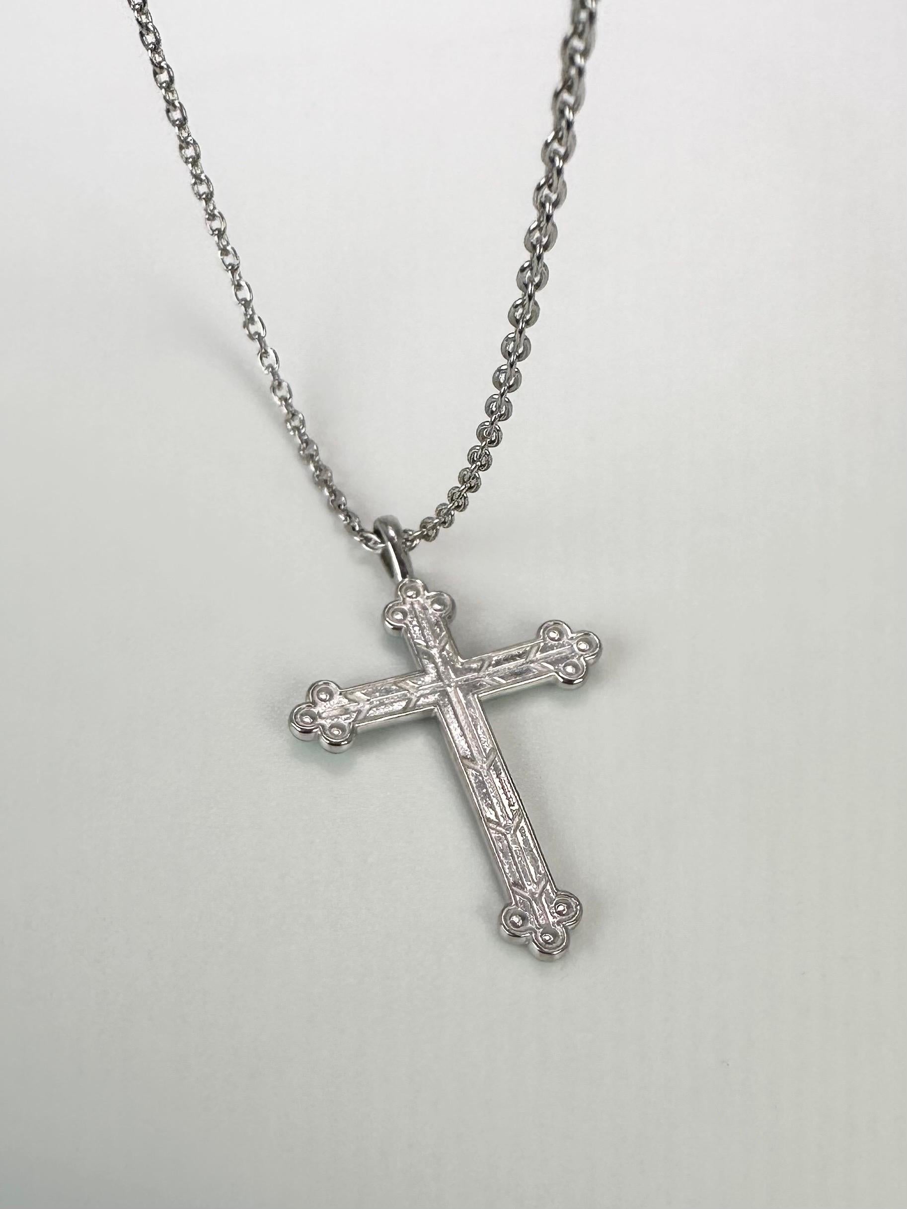 Diamond cross enamel blue cross SS silver 925 In New Condition For Sale In Jupiter, FL