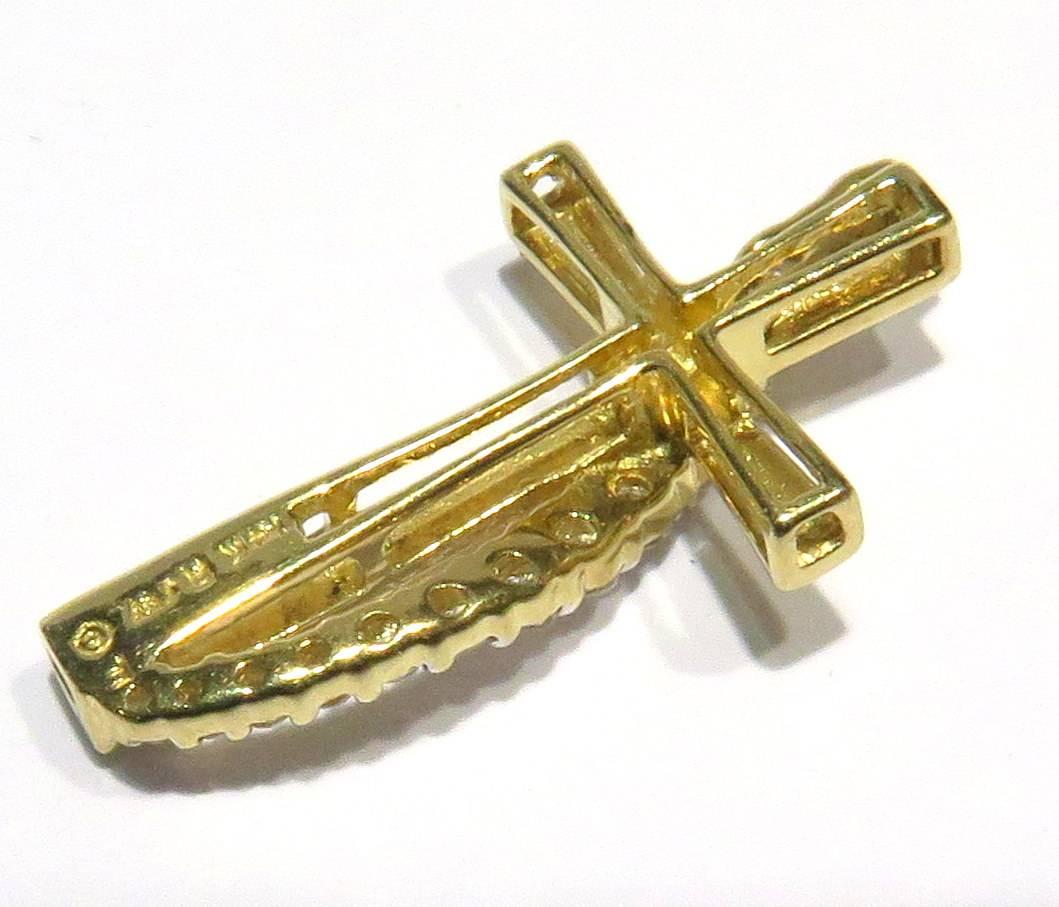 Women's or Men's Diamond Cross Gold Pendant Charm