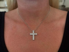 Diamond Cross Necklace 18k White Gold