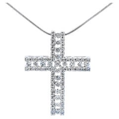 Diamond Cross Necklace 18k White Gold
