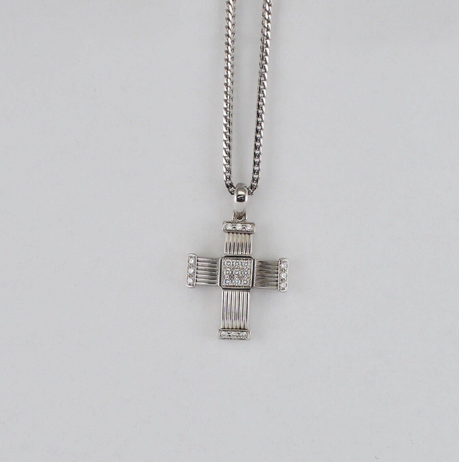 Diamond Cross Necklace Cross Pendant 18K Gold by Di Modolo For Sale 6