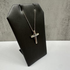 Diamond Cross Necklace in 10kt Yellow Gold – 0.12ctw, 18in, New