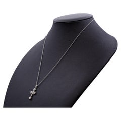 Diamond Cross Necklace in 14K White Gold