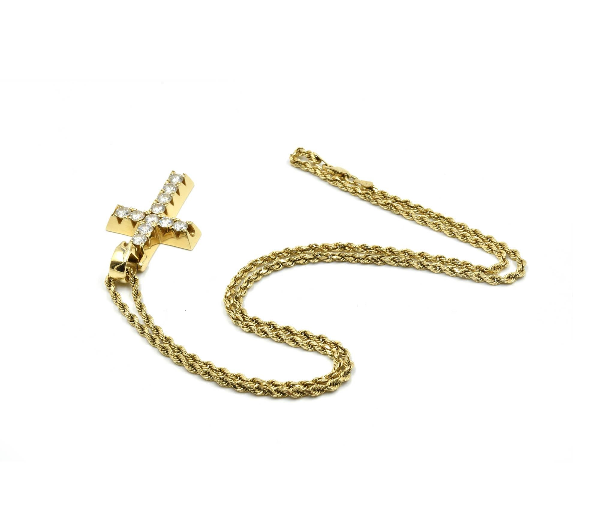 gold rope chain with cross