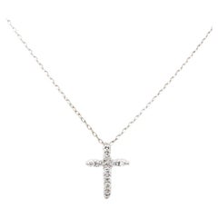 Collar Cruz de Diamantes con Brillantes Redondos