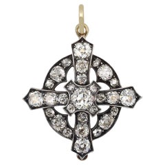 Diamond cross pendant / brooch, circa 1860.