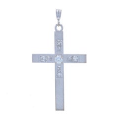 Diamond Cross Pendant - European .24ctw Faith