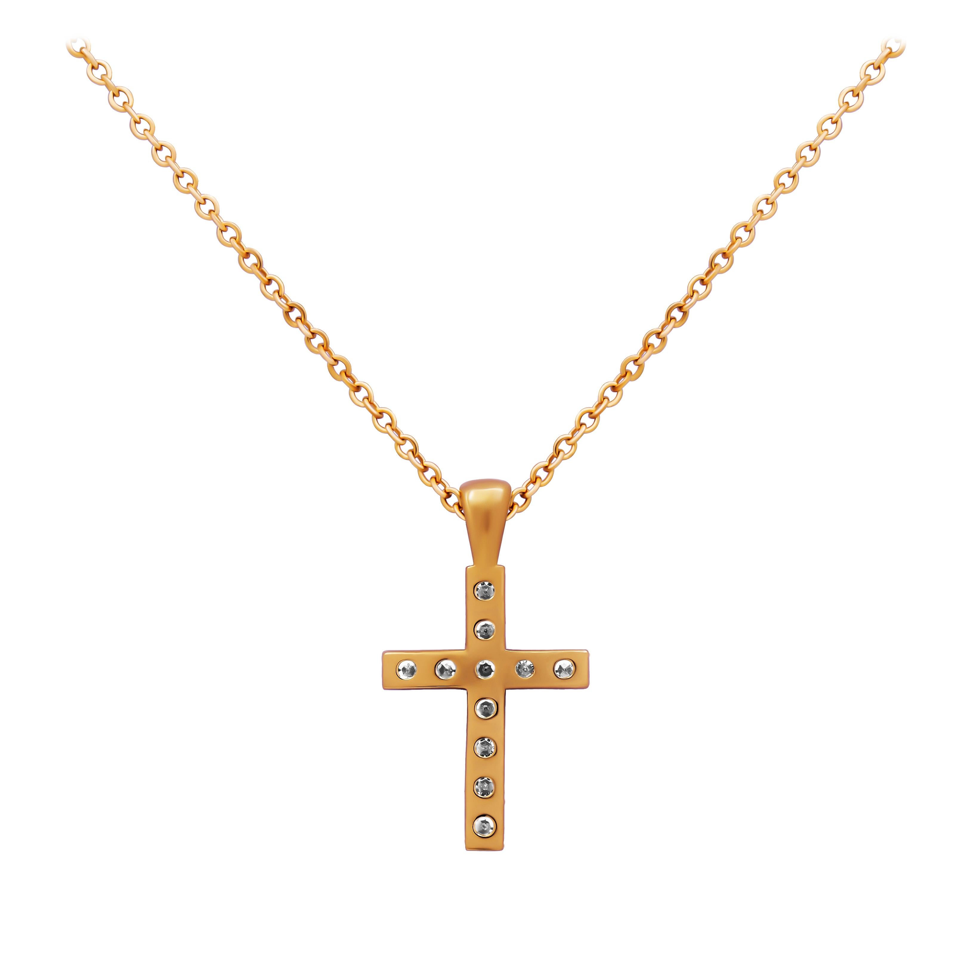 Moderne Pendentif croix en diamant en vente