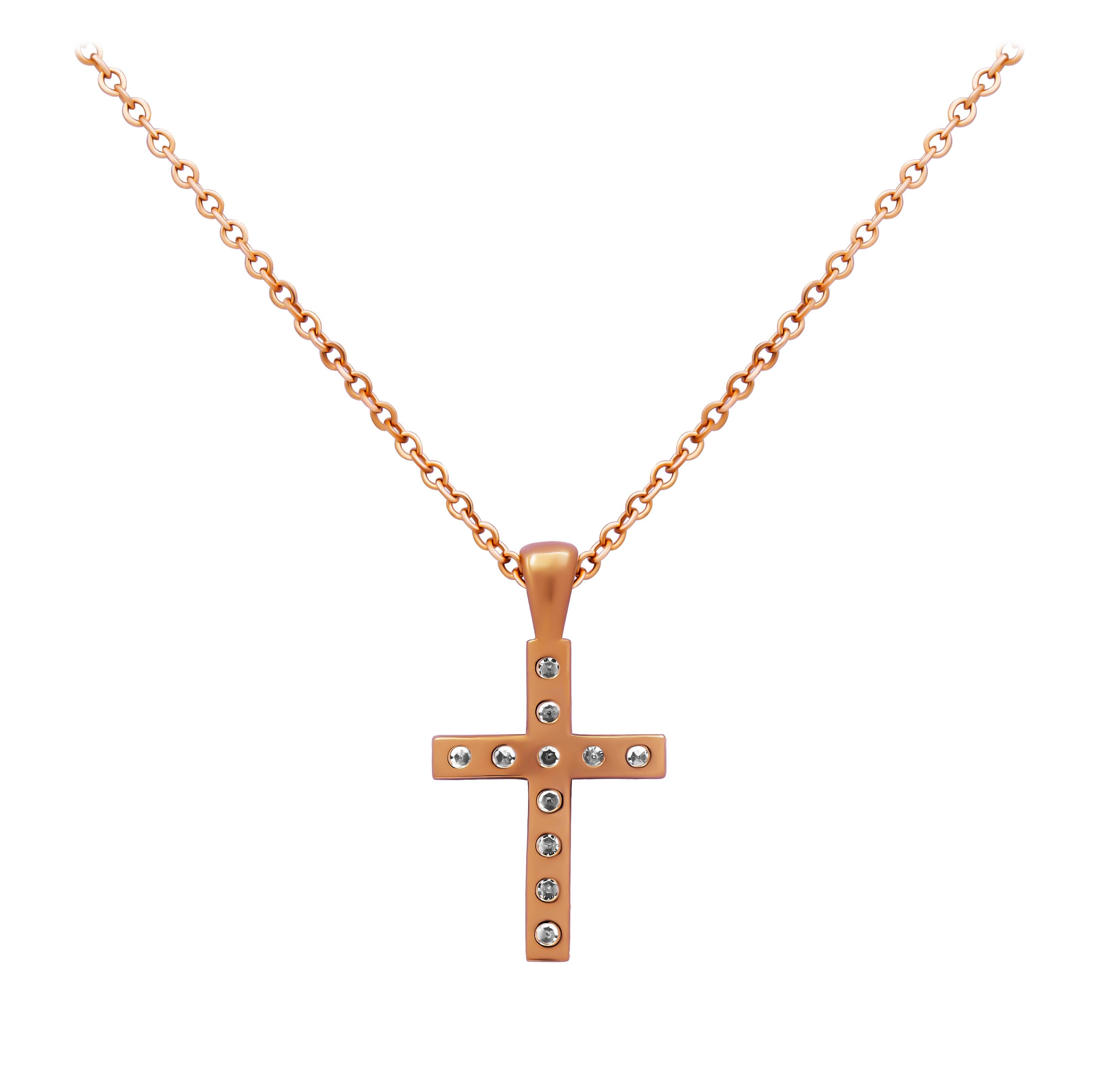 Moderne Pendentif croix en diamant en vente