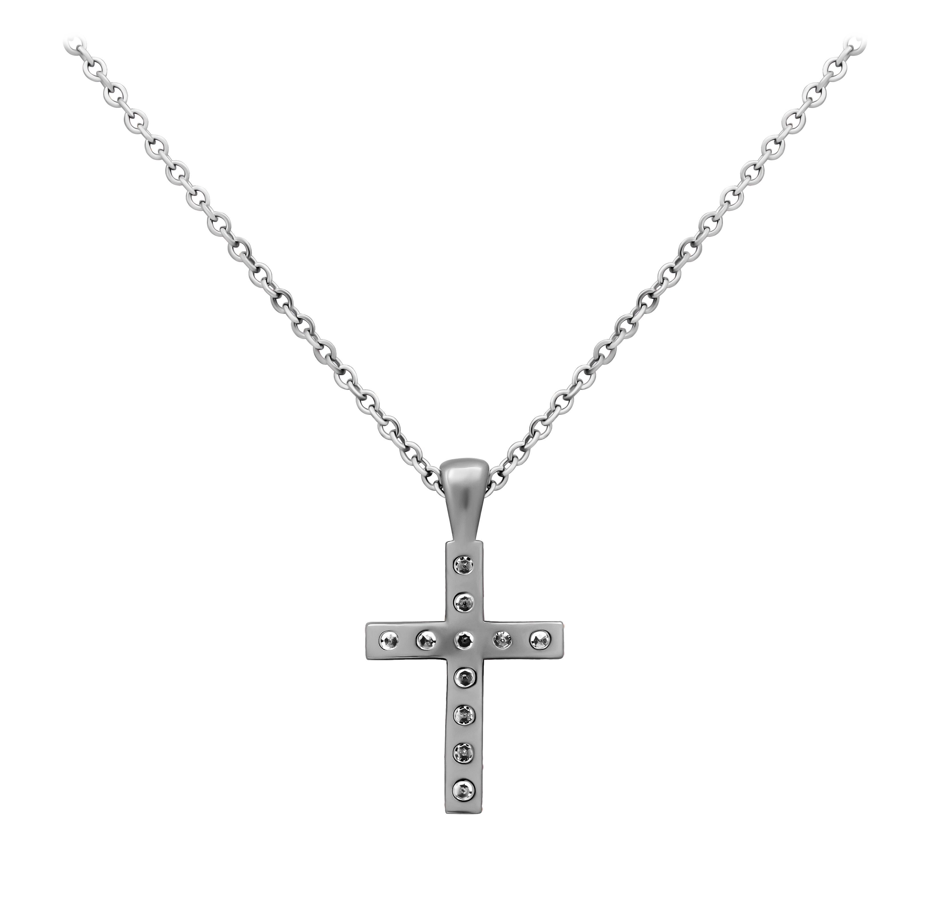 Moderno Ciondolo con croce di diamanti in vendita