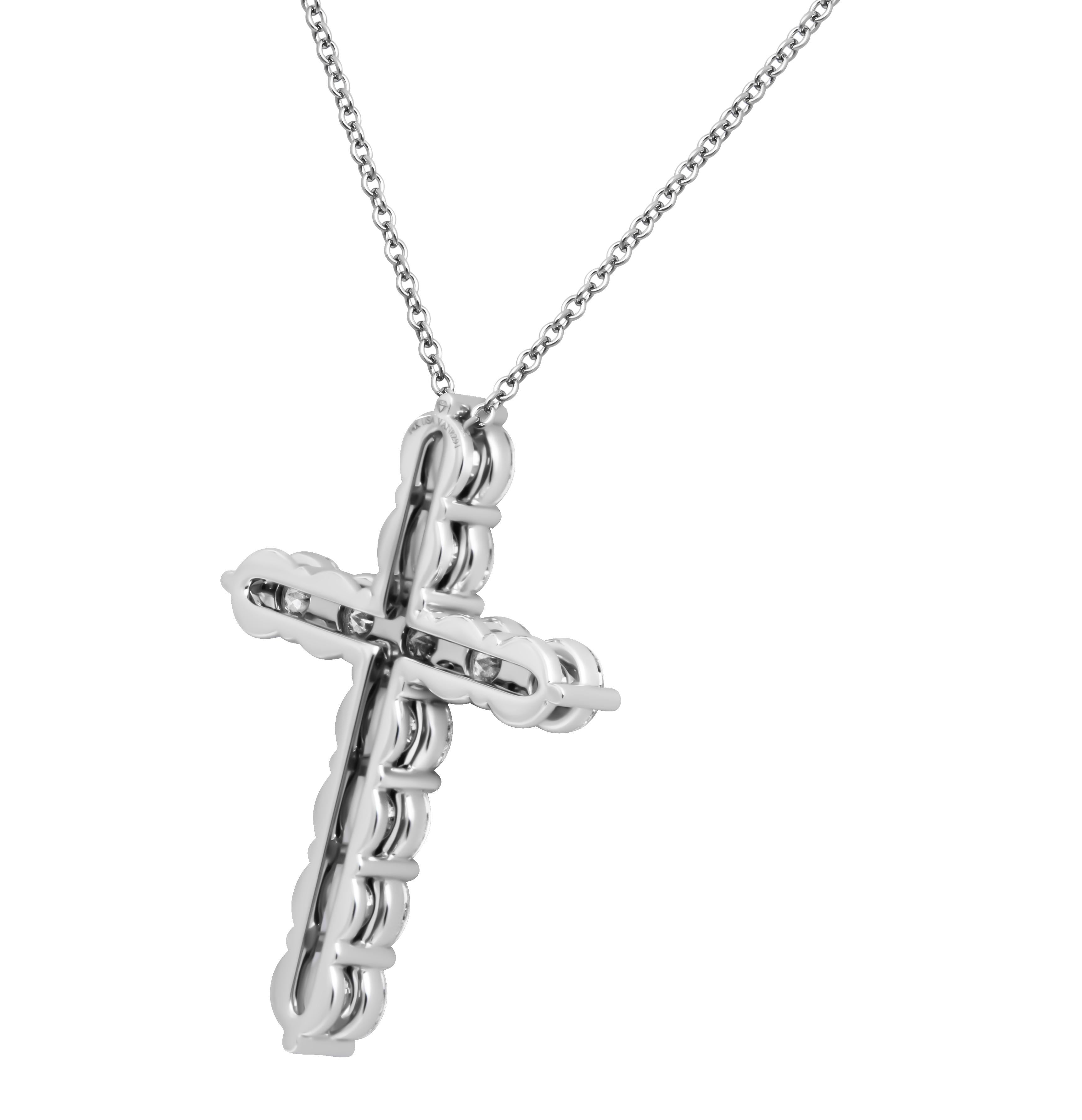 Modern Diamond Cross Pendant For Sale