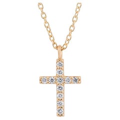 Diamant-Kreuz-Anhänger aus 14 Karat Gold