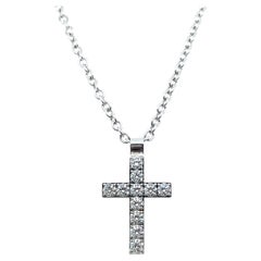 Diamond Cross Pendant in 18 Karat White Gold