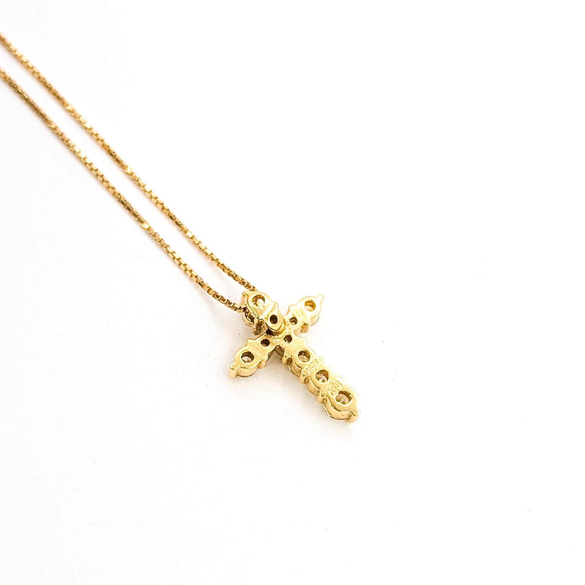 Diamond Cross Pendant In 18k Yellow Gold - image 7