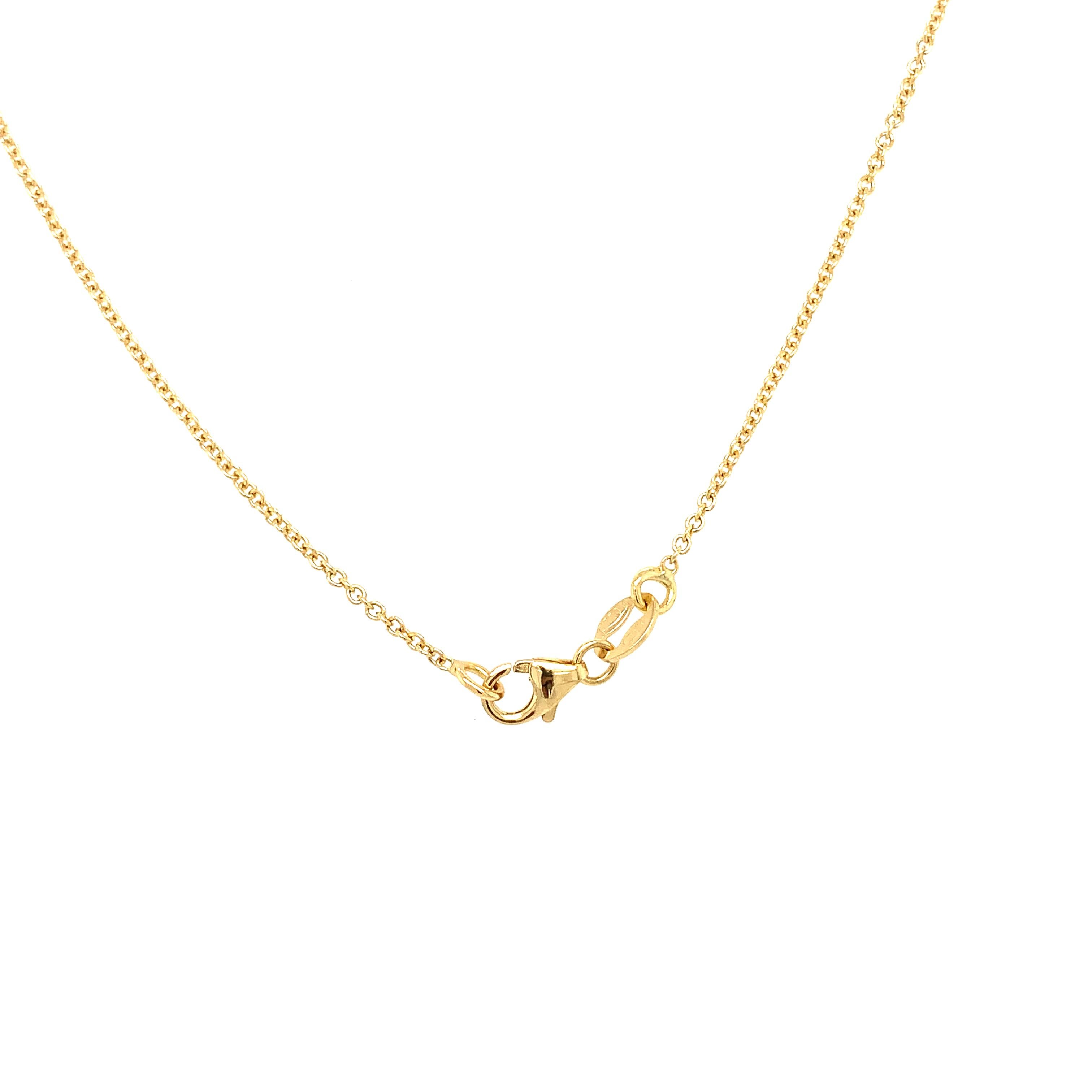 Diamond cross pendant necklace 18k yellow gold For Sale 1