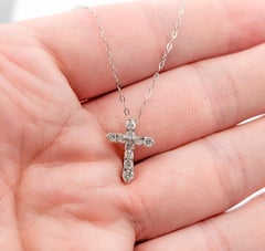 Diamond Cross Pendant Necklace in Platinum