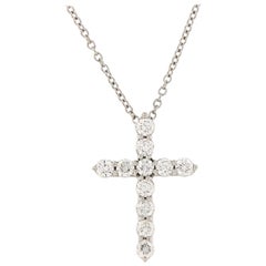 Diamond Cross Pendant Platinum Necklace