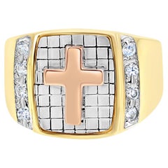Diamond Cross Ring .40cttw 14k Yellow Gold