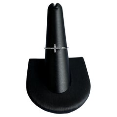 Anello con croce di diamanti in oro bianco 10kt - diamanti GH SI 0,05ctw, misura 7, nuovo