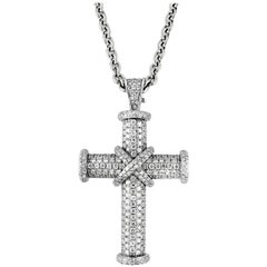 Diamond Cross Theo Fennell Cross on Long Chain Pendant