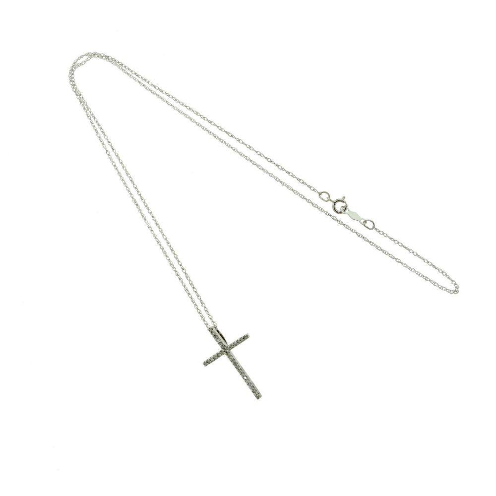 thin diamond cross necklace