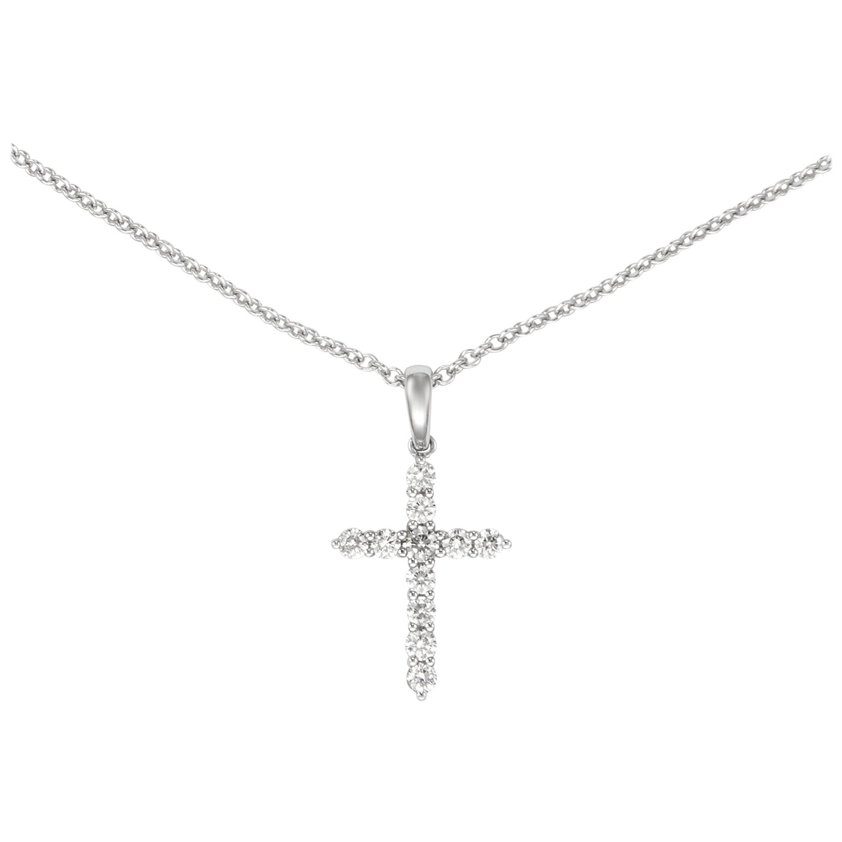 Collana con croce di diamanti in oro bianco