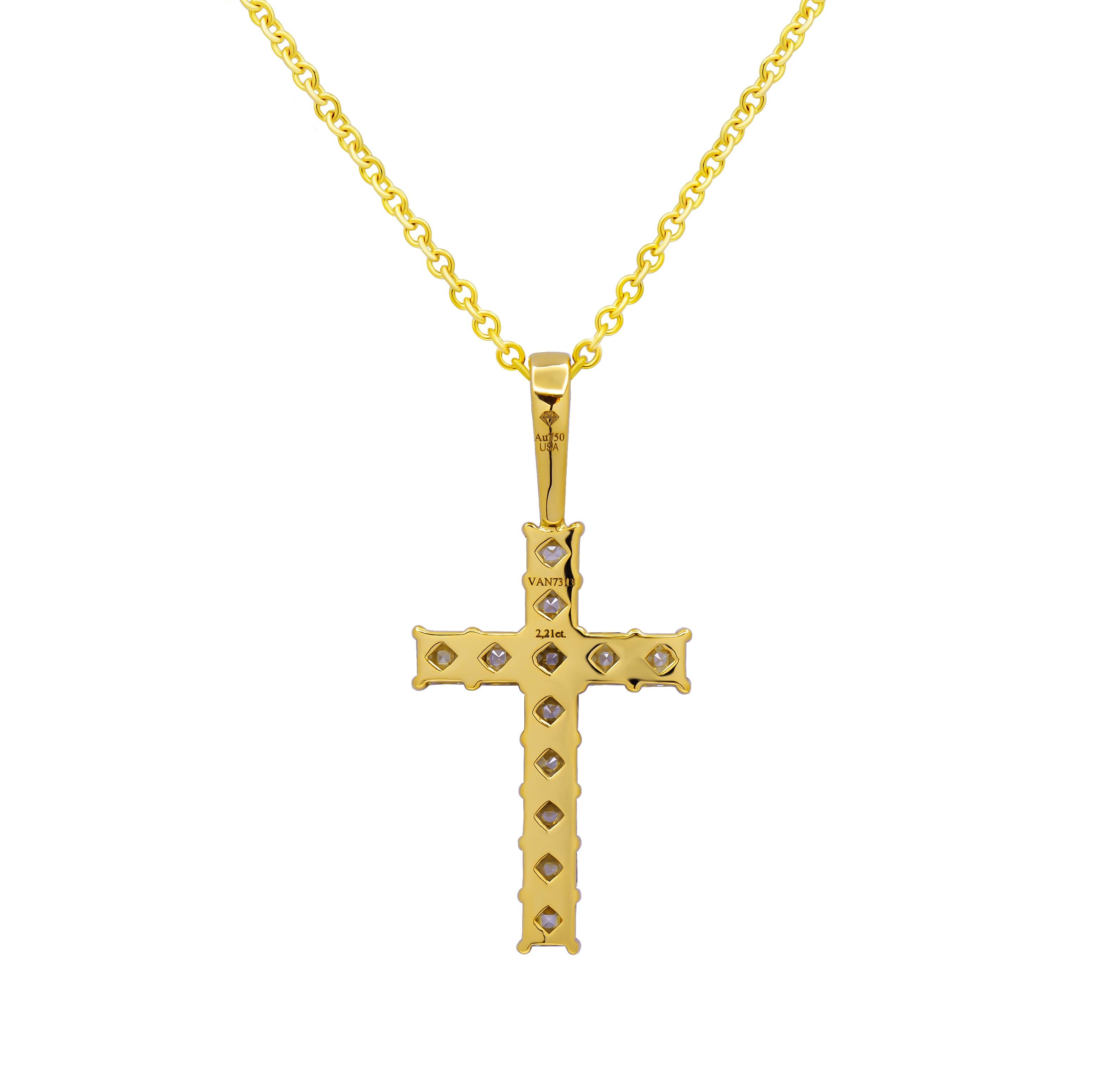 Taille Asscher Croix de diamants jaunes fantaisie taille Asscher en vente