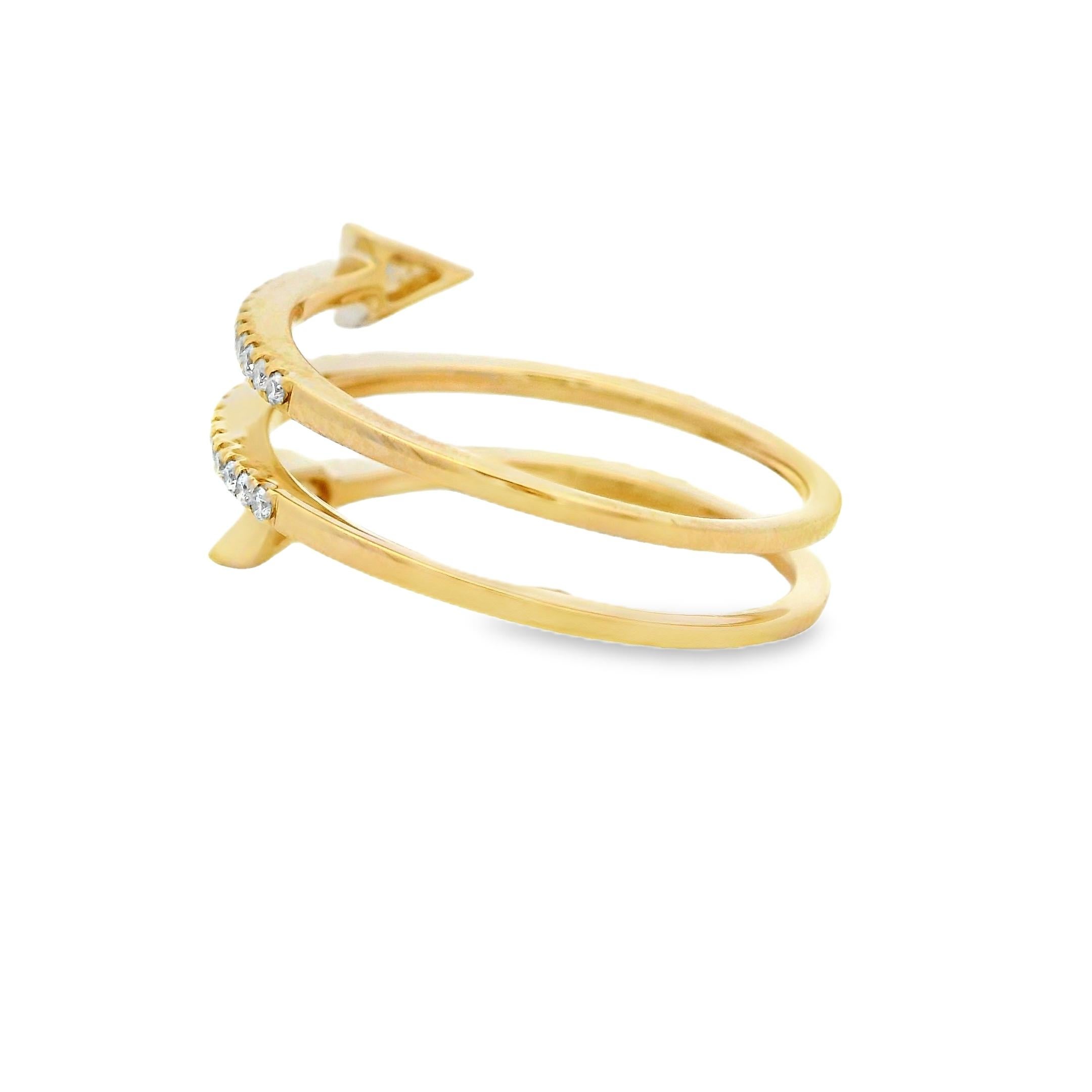 Diamant Crossover Band in 14K Gelbgold mit 0,27 Karat Größe 7 im Zustand „Neu“ im Angebot in New York, NY