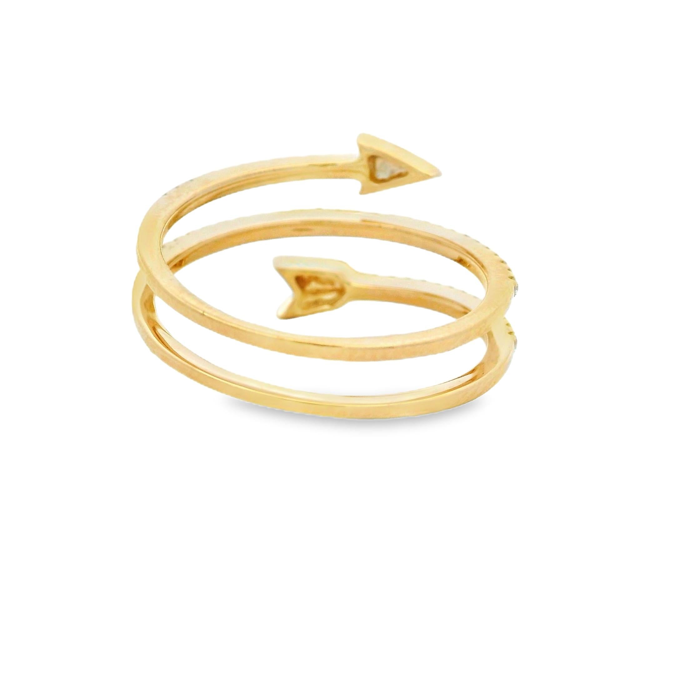 Diamant Crossover Band in 14K Gelbgold mit 0,27 Karat Größe 7 Damen im Angebot